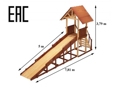 Зимняя деревянная горка TORUDA Север-5 (скат 5 м)