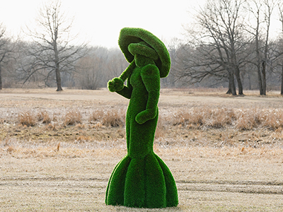 Топиари Леди с зонтиком, платье № 3 - газон Deluxe