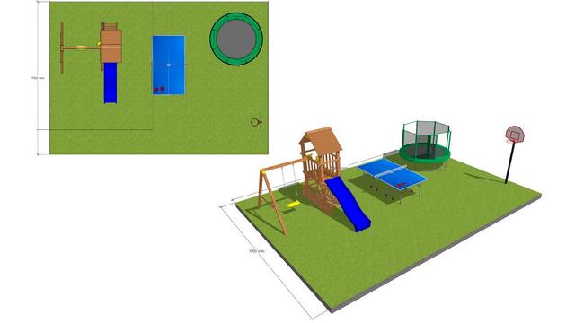 Детская площадка со столом для тенниса