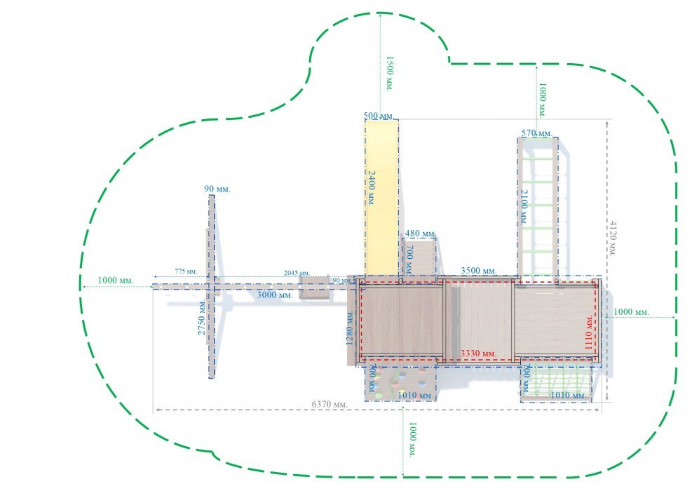 Детский игровой комплекс серия С1 модель 1 - вид 3