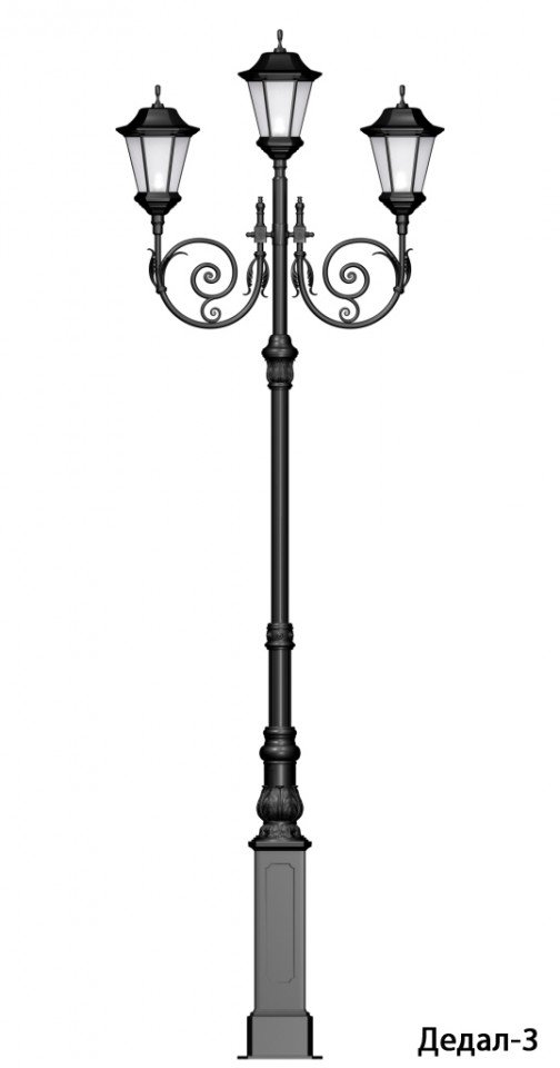 Опора освещения чугунная Дедал (высота 5 метров) - вид 4