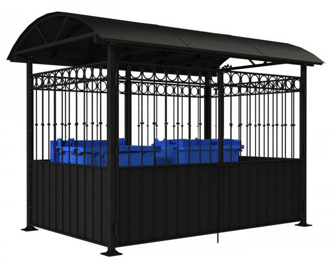 Контейнерная площадка для ТБО Долио 4 на 2 евроконтейнера - вид 2