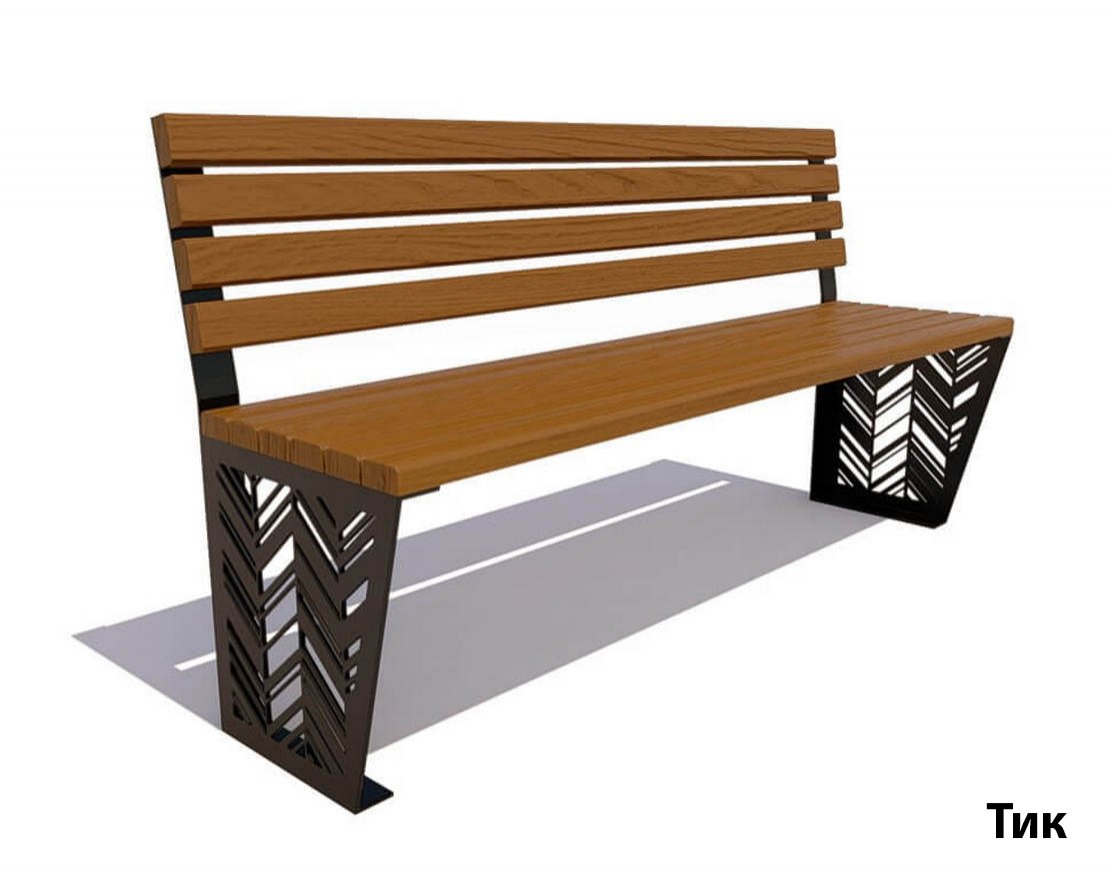 Парковая скамейка Гарнизон, Сосна (без подлокотников) - вид 4