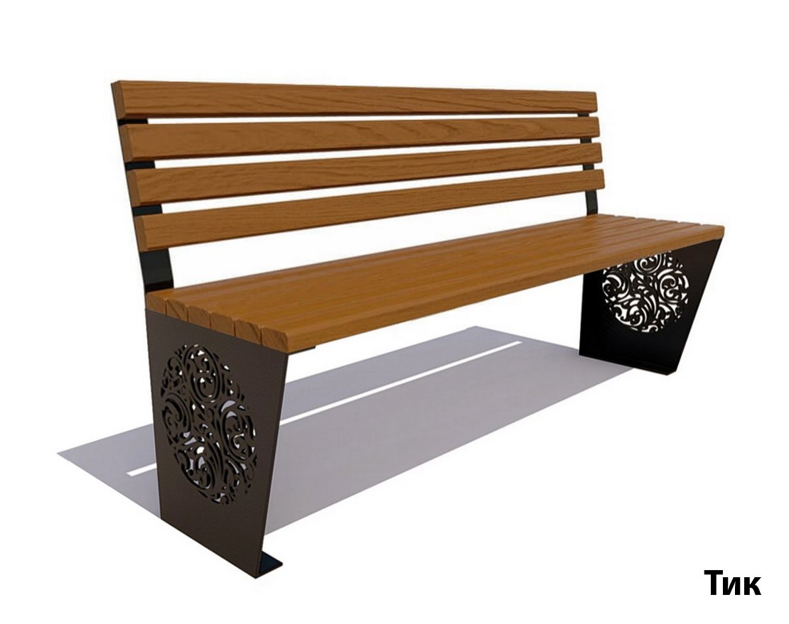 Парковая скамейка Индия, Сосна (без подлокотников) - вид 4