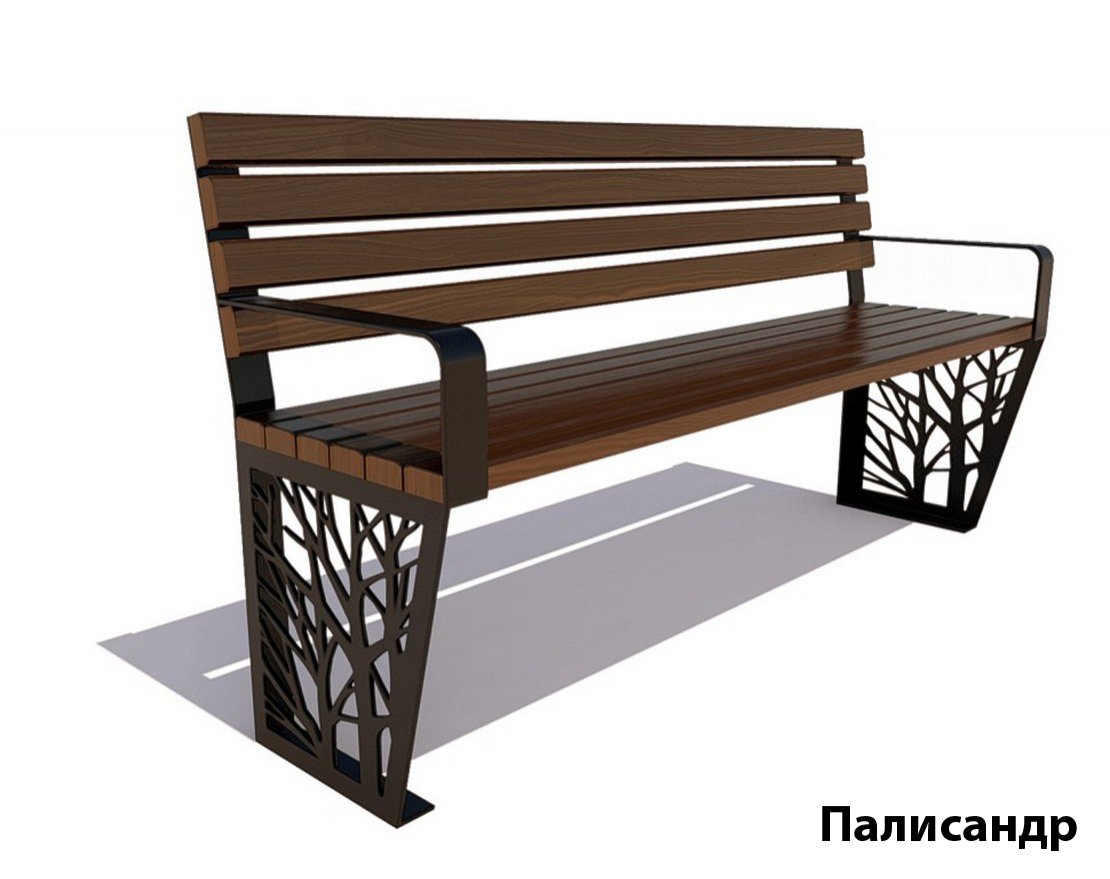 Парковая скамейка Роща, Сосна - вид 5