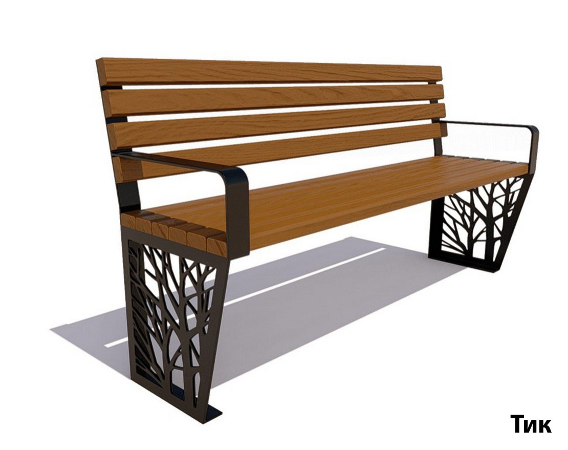 Парковая скамейка Роща, Сосна - вид 4