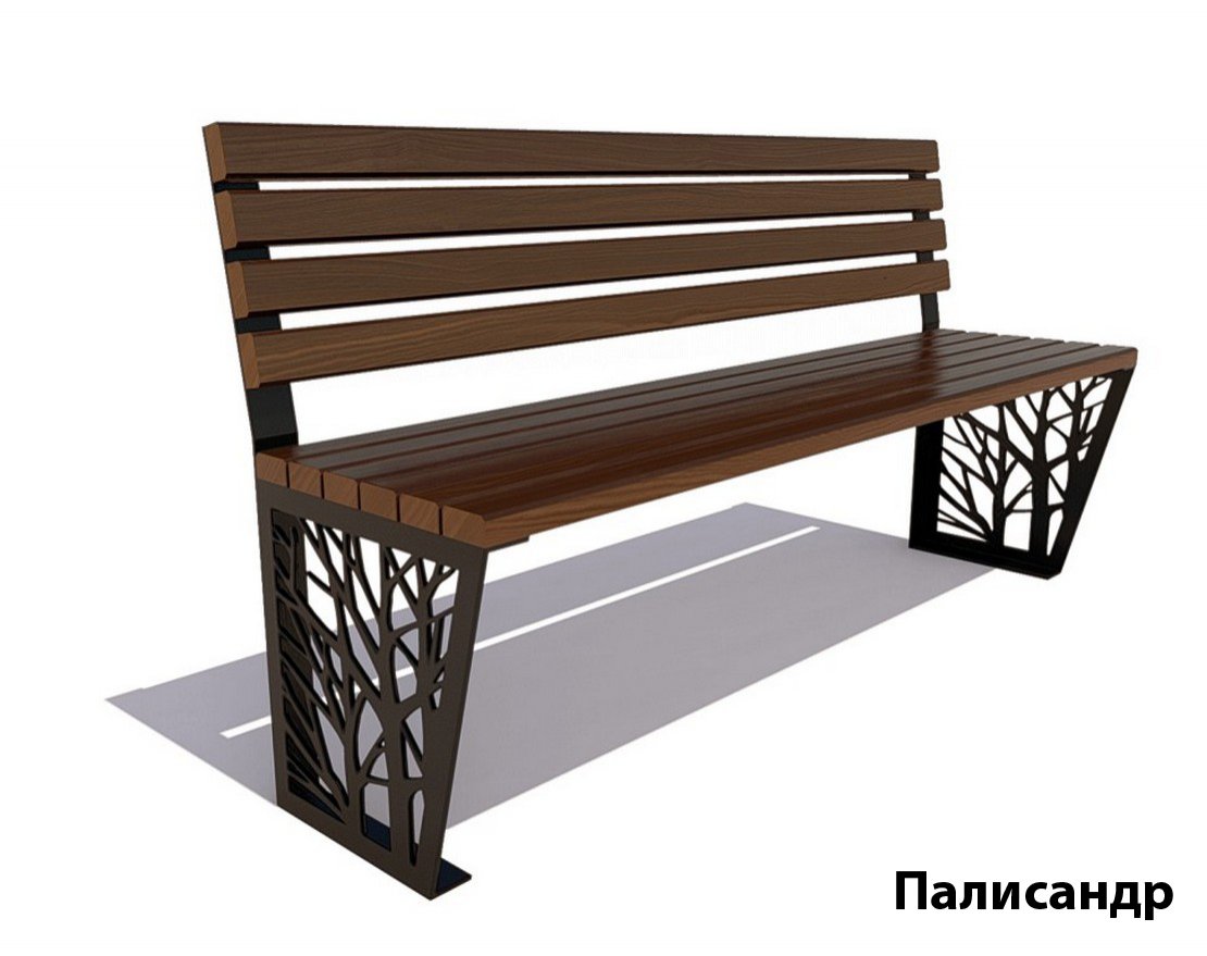 Парковая скамейка Роща, Сосна (без подлокотников) - вид 5