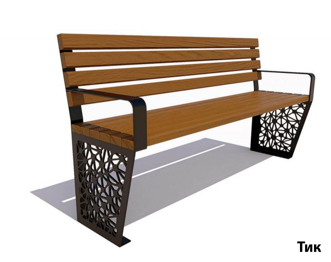 Парковая скамейка Сколково, Лиственница - вид 4