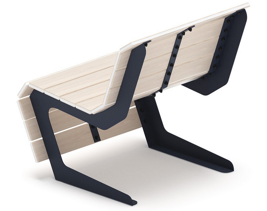 Скамья Волна спокойствия-4 (светлый дуб) - вид 2