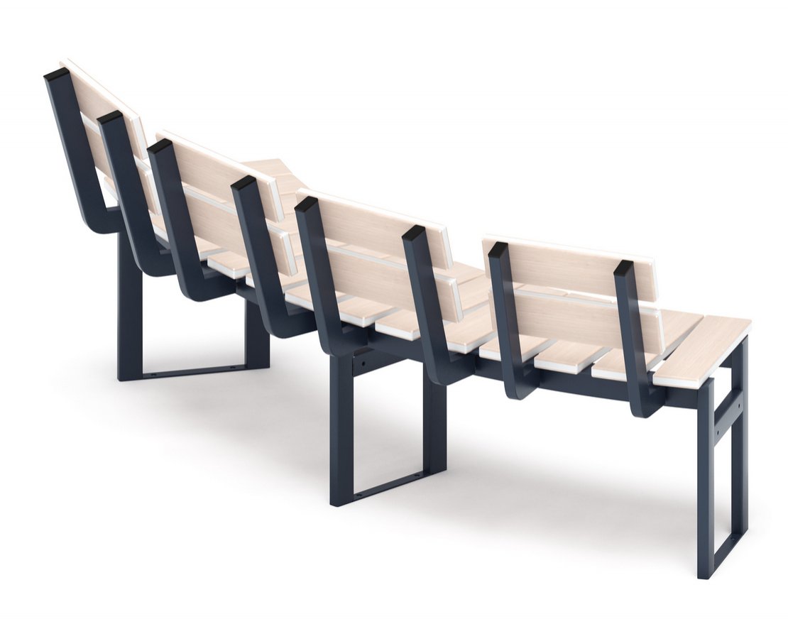 Скамья модульная Радиус комфорта-4 (беленый дуб) - вид 3