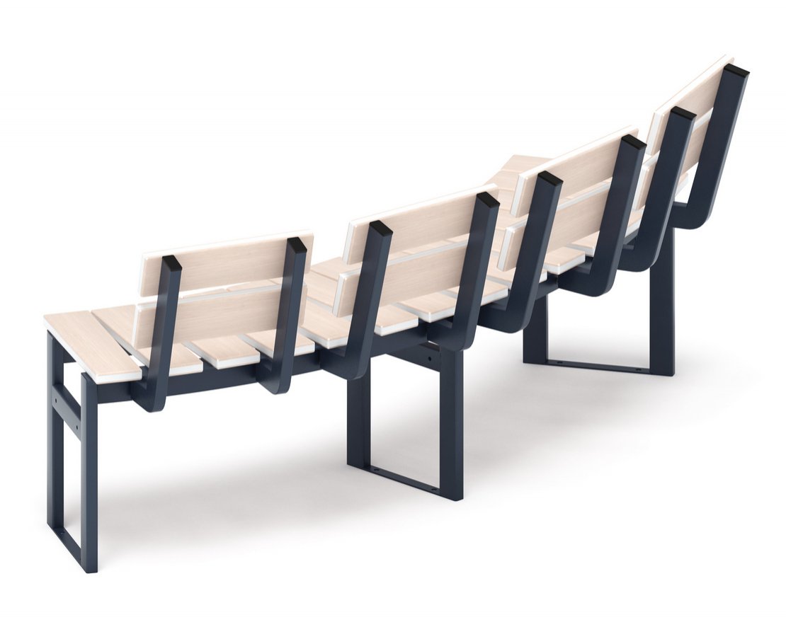 Скамья модульная Радиус комфорта-4 (беленый дуб) - вид 4