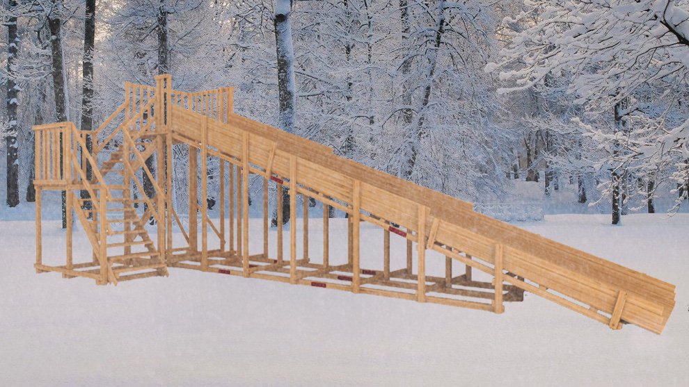 Зимняя горка Олененок 3 (скат 9.4 м) - вид 4