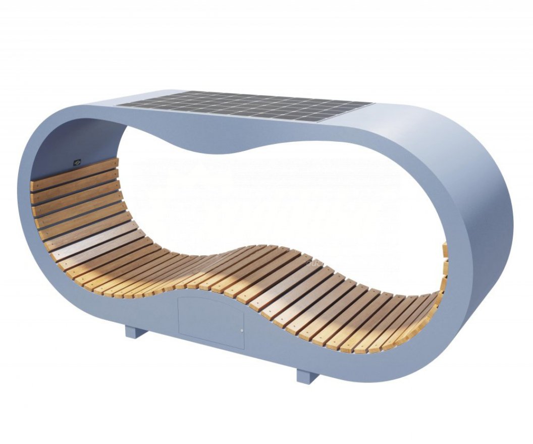 Умная скамейка Снотра 3 с солнечной панелью - вид 3