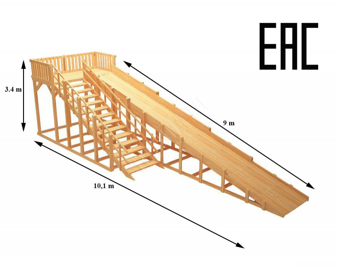 Зимняя горка TORUDA Север wood-8 (скат 9 м)