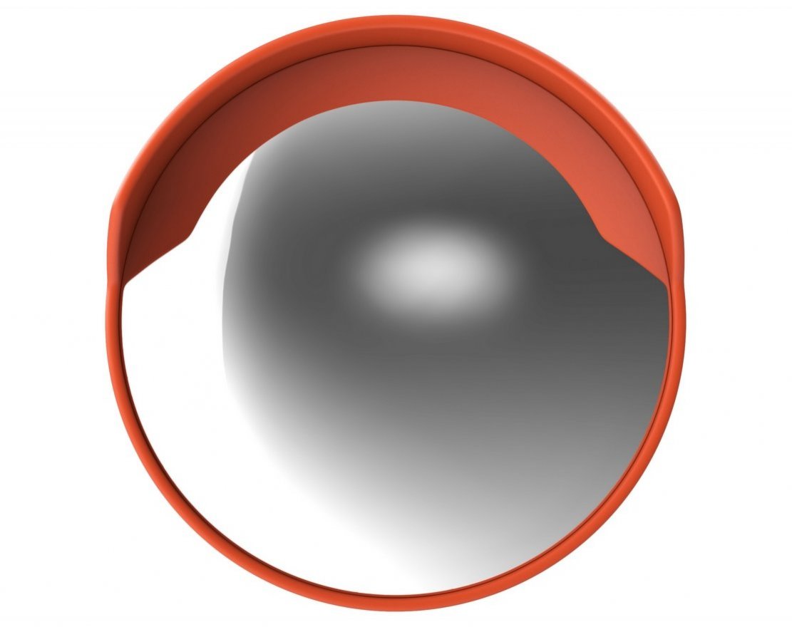 Зеркало уличное с козырьком 600 мм с кронштейном для трубы - вид 3